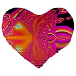 Magenta Boardwalk Carnival, Abstract Ocean Shimmer 19  Premium Heart Shape Cushion