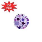 Purple Awareness Dots 1  Mini Button Magnet (100 pack)