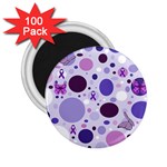Purple Awareness Dots 2.25  Button Magnet (100 pack)