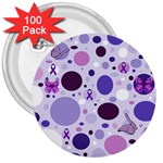 Purple Awareness Dots 3  Button (100 pack)