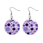 Purple Awareness Dots Mini Button Earrings