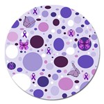 Purple Awareness Dots Magnet 5  (Round)