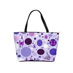 Purple Awareness Dots Large Shoulder Bag