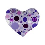 Purple Awareness Dots 16  Premium Heart Shape Cushion 