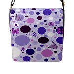 Purple Awareness Dots Flap Closure Messenger Bag (Large)