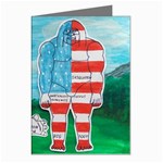 2 Painted U,s,a,flag Big Foots Greeting Card (8 Pack)