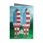 2 Painted U,s,a,flag Big Foots Mini Greeting Card (8 Pack)