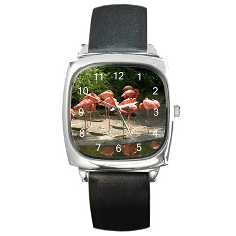 flamingo Square Metal Watch from UrbanLoad.com Front