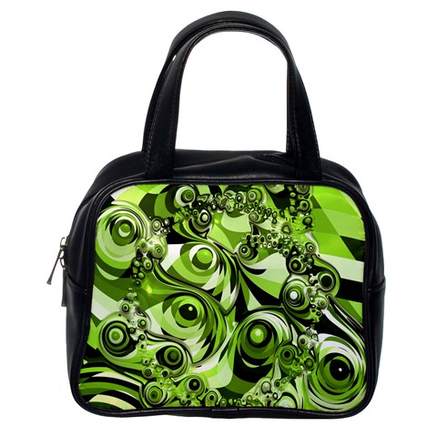 Retro Green Abstract Classic Handbag (Two Sides) from UrbanLoad.com Back
