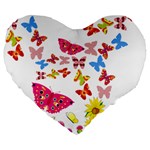 Butterfly Beauty 19  Premium Heart Shape Cushion