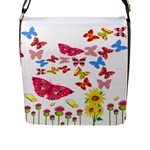 Butterfly Beauty Flap Closure Messenger Bag (Large)