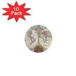 1794 World Map 1  Mini Button Magnet (10 pack)