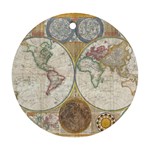 1794 World Map Round Ornament (Two Sides)