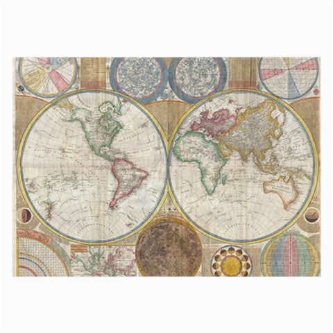1794 World Map Glasses Cloth (Large) from UrbanLoad.com Front