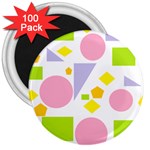 Spring Geometrics 3  Button Magnet (100 pack)