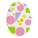 Spring Geometrics Oval Ornament (Two Sides)