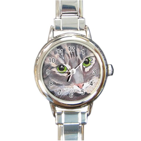 CAT 4 Painting Round Italian Charm Watch from UrbanLoad.com Front