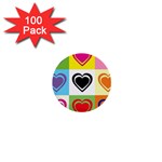 Hearts 1  Mini Button (100 pack)