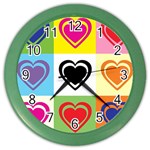 Hearts Wall Clock (Color)
