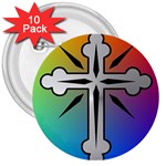 Cross 3  Button (10 pack)