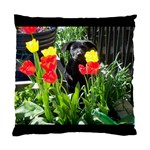 Black GSD Pup Cushion Case (Single Sided) 