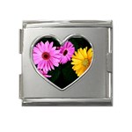 gerbera flowers photo Mega Link Heart Italian Charm (18mm)