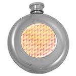 Geometric Pink & Yellow  Hip Flask (Round)