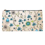 Whimsical Flowers Blue Pencil Case
