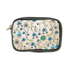 Whimsical Flowers Blue Coin Purse from UrbanLoad.com Front