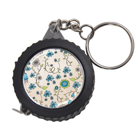 Whimsical Flowers Blue Measuring Tape from UrbanLoad.com Front