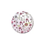 Pink whimsical flowers on pink Golf Ball Marker