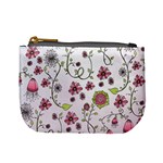 Pink whimsical flowers on pink Coin Change Purse