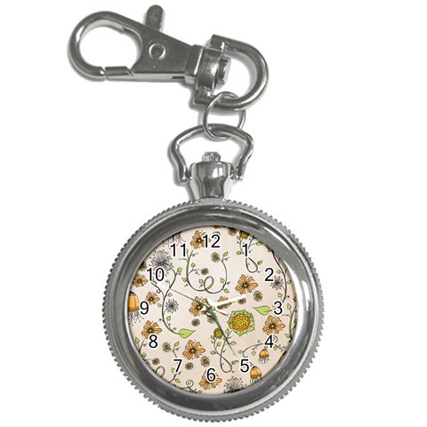 Yellow Whimsical Flowers  Key Chain Watch from UrbanLoad.com Front