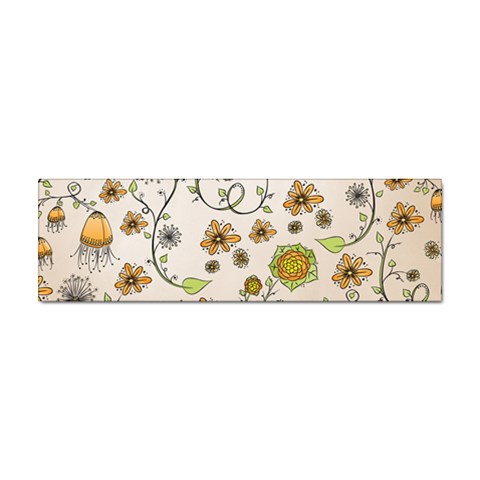 Yellow Whimsical Flowers  Bumper Sticker from UrbanLoad.com Front