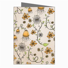 Yellow Whimsical Flowers  Greeting Card (8 Pack) from UrbanLoad.com Right