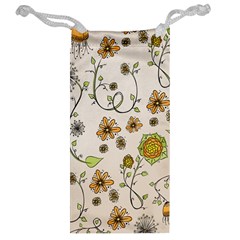 Yellow Whimsical Flowers  Jewelry Bag from UrbanLoad.com Back