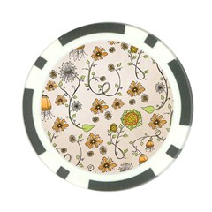 Yellow Whimsical Flowers  Poker Chip (10 Pack) from UrbanLoad.com Back