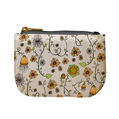 Yellow Whimsical Flowers  Coin Change Purse from UrbanLoad.com Front