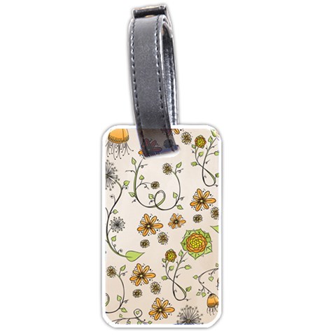 Yellow Whimsical Flowers  Luggage Tag (One Side) from UrbanLoad.com Front