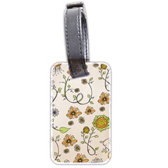 Yellow Whimsical Flowers  Luggage Tag (Two Sides) from UrbanLoad.com Back