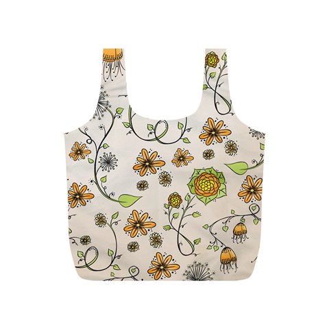 Yellow Whimsical Flowers  Reusable Bag (S) from UrbanLoad.com Front