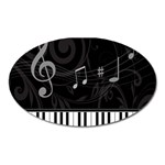 Whimsical Piano keys and music notes Magnet (Oval)