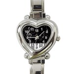 Whimsical Piano keys and music notes Heart Italian Charm Watch