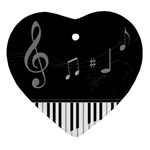 Whimsical Piano keys and music notes Heart Ornament (Two Sides)