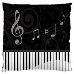 Whimsical Piano keys and music notes Large Cushion Case (One Side)