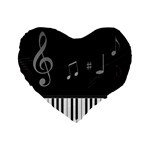 Whimsical Piano keys and music notes 16  Premium Heart Shape Cushion 