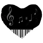 Whimsical Piano keys and music notes 19  Premium Heart Shape Cushion