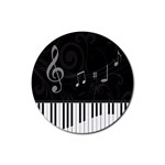 Whimsical Piano keys and music notes Rubber Coaster (Round)