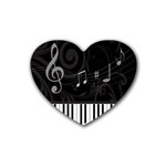Whimsical Piano keys and music notes Heart Coaster (4 pack)