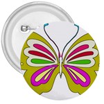 Color Butterfly  3  Button